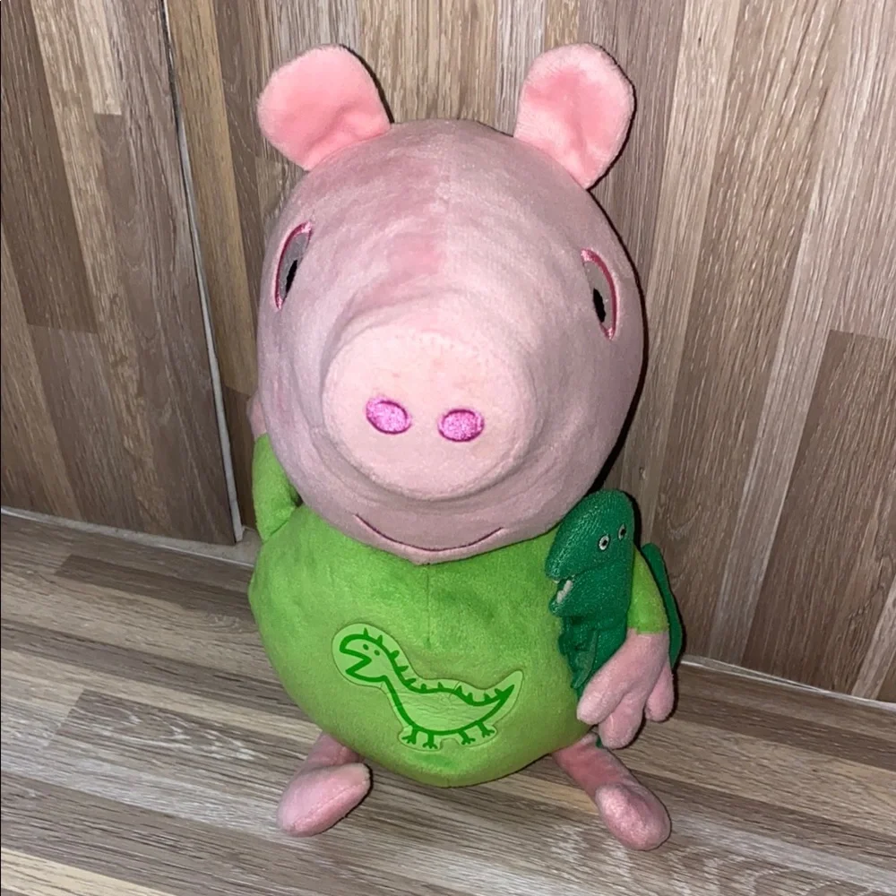 Peppa Pig Plush with Green Dinosaur Shirt vintage peppa pig george